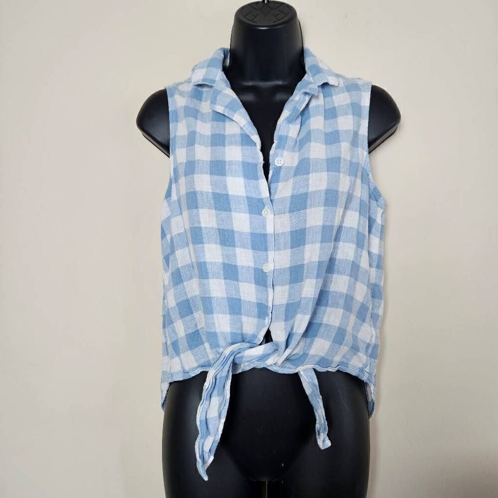 Beach Lunch Lounge Front Knot Gingham Top